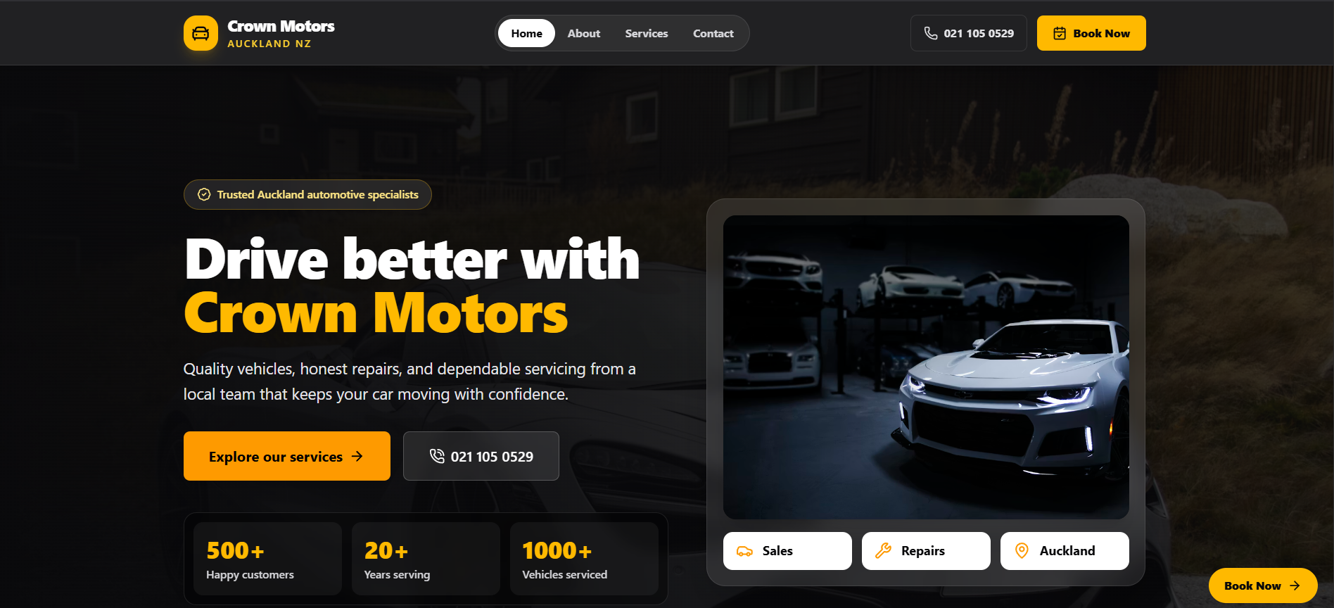 Crown Motors website preview