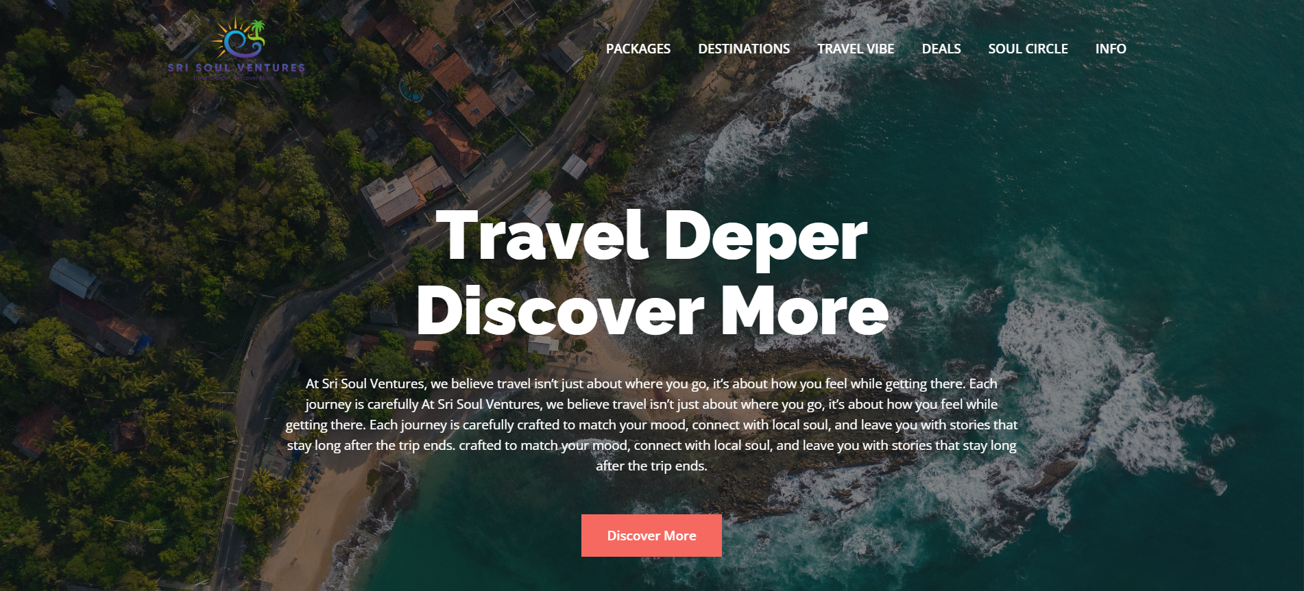 Sri Soul Ventures tourism website preview